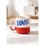 BB Design Nazar Boncuklu Love Tasarımlı Seramik Baskılı Pro Kupa Bardak 330ML - 1 Adet - 300 ml