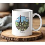 BB Design Paris Tasarımlı Beyaz Seramik Baskılı Kupa Bardak 330 ml - 001 - Beyaz - 250 ml