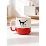 BB Design Pilates Tasarımlı Seramik Baskılı Pro Kupa Bardak 330ML - 001 - Beyaz - 300 ml