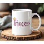 BB DESIGN Princess Tasarımlı Beyaz Seramik Baskılı Kupa Bardak 330 ml - 001 - Beyaz