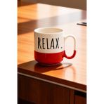 BB Design Relax Tasarımlı Baskılı Seramik Pro Kupa Bardak 330ML - 001 - Beyaz - 300 ml
