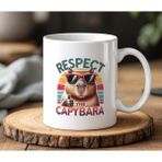 BB Design Respect The Capybara Tasarımlı Beyaz Seramik Baskılı Kupa Bardak 330 ml - 1 Adet