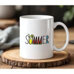 BB Design Summer Tasarımlı Beyaz Seramik Baskılı Kupa Bardak 330 ml - 1 Adet
