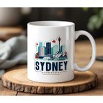 BB Design Sydney Tasarımlı Beyaz Seramik Baskılı Kupa Bardak 330 ml - 001 - Beyaz