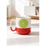 BB Design Yeşil Limon Tasarımlı Seramik Baskılı Pro Kupa Bardak 330ML - 1 Adet - 300 ml