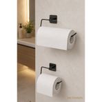 BB MAİSON Siyah Yapışkanlı 2’li Set Kağıt Havluluk Tuvalet Kağıtlığı WC Kağıtlık Rulo Havluluk Metal Askılık
