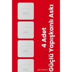 BB MAİSON Süper Güçlü Yapışkanlı Banyo Askısı 4 Adet Yedek Sticker Raf Tutucu Duvar Askı Aparatı