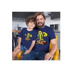 BB T SHIRTS Baba Oğul Çocuk Tişört Kombini Kanaryalı Baskılı Tişört