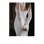 bbays new trend BEYAZ İNCİLİ KOLLUK BÜZGÜLÜ GELİN ELDİVENİ PARMAKSIZ GELİN ELDİVEN KOLLUK