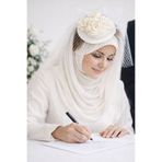 bbays new trend Zarif Krem Gelin Şapkası Vualet Tesettür ve Açık Gelin İçin Nikah Aksesuarı