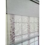 BBB Lazer Kesim Çift Mekanizmalı Tül Stor Perde Gri MLT5005 200x200