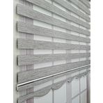 BBB MZ725-17 Simli Renk Geçişli Gri 130x200cm Stor Zebra Perde