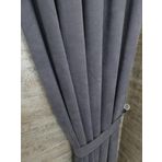 BBB Petek Kadife Dokulu Fon Perde Tek Kanat 1X2,5 Pileli Antrasit 120X260