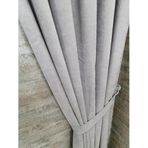 BBB Petek Kadife Dokulu Fon Perde Tek Kanat 1X2,5 Pileli Gri 110X260