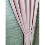 BBB Petek Kadife Dokulu Fon Perde Tek Kanat 1X2,5 Pileli Pembe 100X260