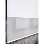 BBB Saten Çizgili Çift Mekanizmalı Tül Stor Perde Beyaz MT1000 140x200 Beyaz