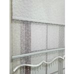 BBB Tomurcuk Desenli Boncuklu Çift Mekanizmalı Tül Stor Perde Ekru TS2012B 200x260 Ekru