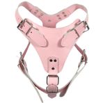 Bbmmayy Yumuşak Düz Deri Köpek Koşum Yelek Orta Büyük Köpek Göğüs Ölçüsü 21-30" Pitbull Boxer Doberman Husky (Pembe)