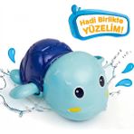 Bbsky Kurmalı Yüzen Yeşil Kaplumbağa Banyo Oyuncağı - Pil Gerektirmez, 18+ Ay Eğitici Su Oyuncağı - Bebek & Çocuklar İçin - Mavi