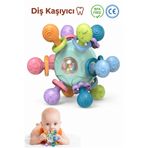 BBSKY Montessori Eğitici Bebek Diş Kaşıyıcı Top- BPA İçermez Diş Kaşıma Çıngırağı - Yenidoğan Zeka Geliştirici Oyuncak