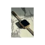 bbtech Apple Watch 10/9/8/7/6/5/4/3/2/1/SE ve Ultra Uyumlu 38/40/41/42mm Parlak Taş Detaylı Metal Kordon;Gold