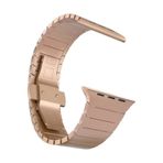 bbtech Apple Watch 42-44-45-46-49mm Stainless Steel Balık Sırtı Metal Kordon Ultra/10/9/8/7/SE/6/5/4/3 Uyum;Rose