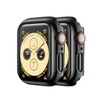 bbtech Apple Watch SE/6/5/4 Nesil Uyumlu 40mm Akıllı Saat Parlak Şık Shine Kasa Ekran Koruyucu;Siyah