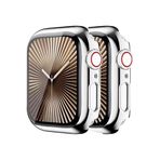 bbtech Apple Watch SE/6/5/4 Nesil Uyumlu 44mm Akıllı Saat Parlak Şık Shine Kasa Ekran Koruyucu;Gümüş