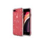 bbtech iPhone 7 Plus / 8 Plus Modelleriyle Uyumlu Parlak Simli Transparan Silikon Kılıf;Şeffaf