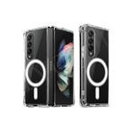 bbtech Samsung Galaxy Z Fold 5 ile Uyumlu Kablosuz Şarj Magsafe Özellikli Şeffaf Silikon Kılıf;Transparan