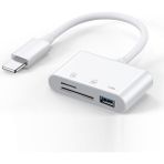 bbtech Type-C Kart Okuyucu MacBook Telefon Bilgisayar Tablet Uyumlu Type-C To USB / Sd / Tf - Beyaz