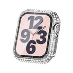 bbtech Watch SE/6/5/4 Seri 44mm Uyumlu Komple Taşlı Şık Parlak Kasa Ekran Koruyucu;Gümüş
