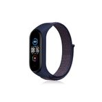 bbtech Xiaomi Mi Band 3 ve Mi Band 4 ile Birebir Tam Uyumlu Hasır Desen Cırt Cırtlı Renkli Naylon Kordon;Derin Mor