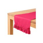 Bc Home Fuşya Fırfırlı Runner 40 x 140 cm Yumuşak Tuşeli ,Kadife Görünümlü, Bohem, İskandinav, Yılbaşı