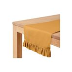 Bc Home Hardal Fırfırlı Runner 40 x 140 cm Yumuşak Tuşeli ,Kadife Görünümlü, Bohem, İskandinav, Yılbaşı
