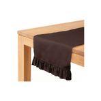 Bc Home Kahverengi Fırfırlı Runner 40 x 140 cm Yumuşak Tuşeli ,Kadife Görünümlü, Bohem, İskandinav, Yılbaşı