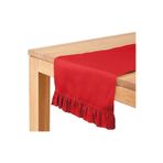 Bc Home Kırmızı Fırfırlı Runner 40 x 140 cm Yumuşak Tuşeli ,Kadife Görünümlü, Bohem, İskandinav, Yılbaşı