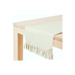Bc Home Krem Fırfırlı Runner 40 x 140 cm Yumuşak Tuşeli ,Kadife Görünümlü, Bohem, İskandinav, Yılbaşı