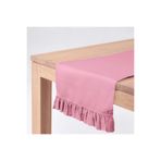 Bc Home Pudra Pembe Fırfırlı Runner 40 x 140 cm Yumuşak Tuşeli ,Kadife Görünümlü, Bohem, İskandinav, Yılbaşı