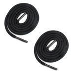 BCB Wear Yuvarlak Ayakkabı Bağcığı 3/16 "Kalın Düz Renk İpleri Spor Ayakkabı Botları ve Ayakkabılar için - 27" ila 72" Uzunluk Ayakkabı Bağcıkları, Siyah, 54" (137 cm)