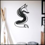 BCDHOMEDECOR,Kumiho Metal Duvar Dekoru – Büyük & Modern Siyah Poster – Giriş Alanı İçin Lazer Kesim Tasarım – Rustik & Boho Tarzı Kadın Figürü – Soyut Hat Sanatı ((59-99cm))