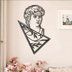BCDHOMEDECOR,Michelangelo David Metal Duvar Dekoru – Rönesans Sanatı & Yunan Mitolojisi – David Heykeli Portresi – Klasik Yunan & Roma Duvar Sanatı – Lazer Kesim Şıklığı (67-99cm)