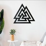 BCDHOMEDECOR,Valknut Metal Duvar Dekoru – İskandinav Mitolojisi ve Odin Sembolü – Kelt ve Nordik Tasarım – Ev Dekoru (40-43cm) (50-53cm) ((50-53 CM))