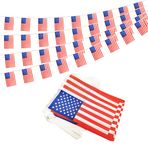 BCLin Ayaklar ABD Amerikan Afiş Bayrak Dizesi, ABD Amerika Birleşik Devletleri Mini Bayrak Küçük Afiş, Olimpiyatlar, Dünya Kupası, Parti, Mağazalar ve Bar Dekorasyonları, Dış Mekan Dekorasyonları, 38 Bayrak (ABD)