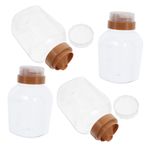 BCOATH 4 Adet Kapaklı Yeniden Doldurulabilir Plastik Bal Kabı 720Ml Bal Sıkma Dispenser Şişesi Mutfak Kullanımı Sızdırmaz Bal Saklama Kavanozu Kapaklı Baharat Sosu İçin