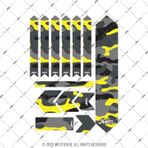 Bcy30 Bisiklet Kadro Koruyucu Reflektif Sticker Seti Sarı Camo