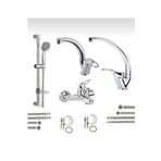 BDL ARMATÜR KCA SÜRGÜLÜ DUŞ- BANYO- LAVABO- MUTFAK BATARYASI ÇEŞMESİ MUSLUĞU 4’LÜ SET