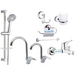 Bdl Armatür Sürgülü Duş - Lavabo - Mutfak - Banyo Bataryası Musluğu Full Set - Krom