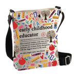 BDPWSS Montessori öğretmen hediye kreş sağlayıcı takdir hediye ECE öğretmen hediyeler özel eğitim öğretmen Crossbody çanta, Erken Eğitimci İsim Cbag
