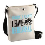 BDPWSS Sorry I Can't I Have Prova Tiyatro Teknik Hafta Hediye Drama Komedi Trajedi Maskeleri Tiyatro Drama Lover Crossbody Çanta, Prova Cbag var